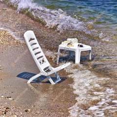 Nergis Katlanır Plaj Sandalyesi Beyaz