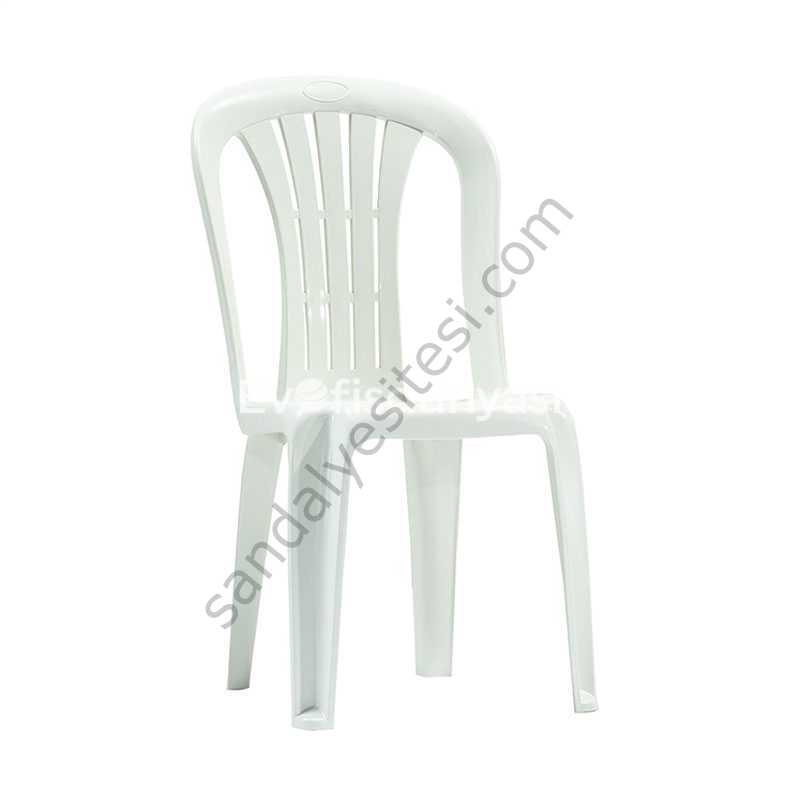 New Kolsuz Plastik Sandalye Beyaz