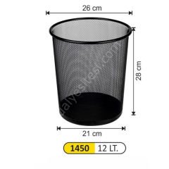 Ofis Tipi Kare Delikli Çöp Kovası 36 Litre