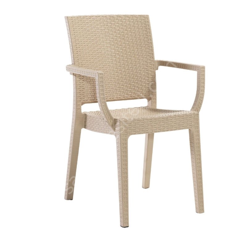 Falkao Kollu Rattan Görünümlü Sandalye Teak