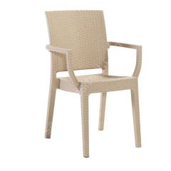 Falkao Kollu Rattan Görünümlü Sandalye Teak