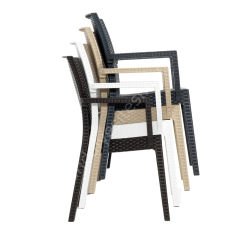 Falkao Kollu Rattan Görünümlü Sandalye Teak