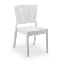 Feyza Rattan Görünümlü Sandalye Beyaz