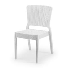 Feyza Rattan Görünümlü Sandalye Beyaz