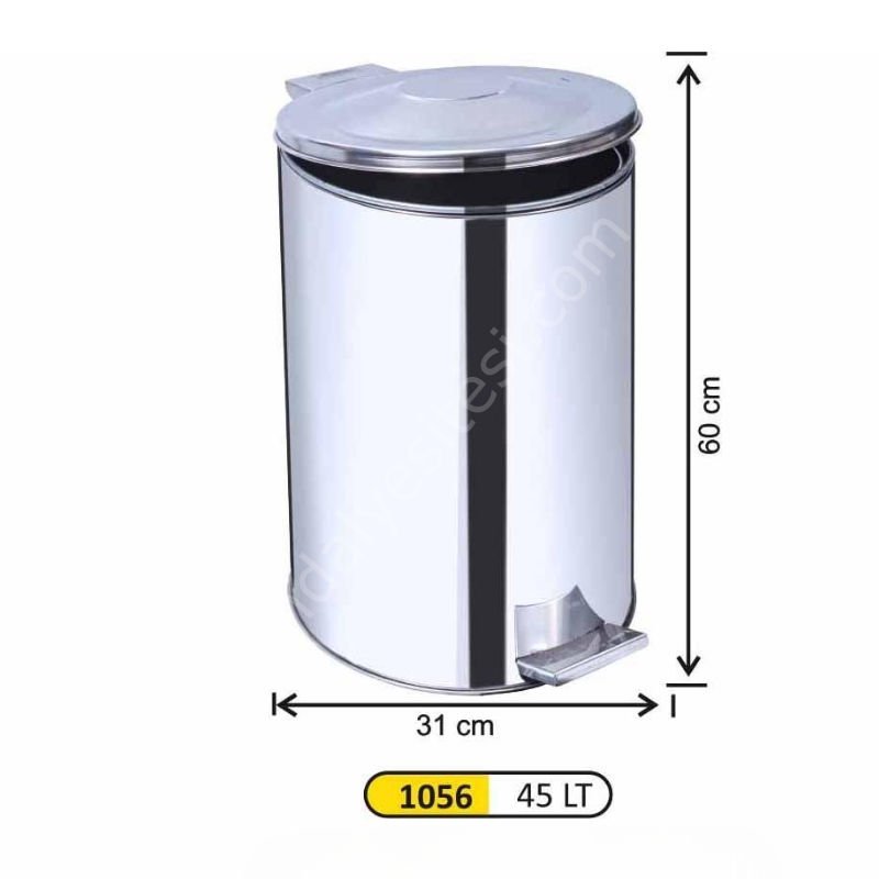 Paslanmaz Pedallı Çöp Kovası 60 Litre