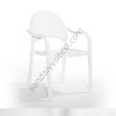 Funny Rattan Görünümlü PP Sandalye Beyaz