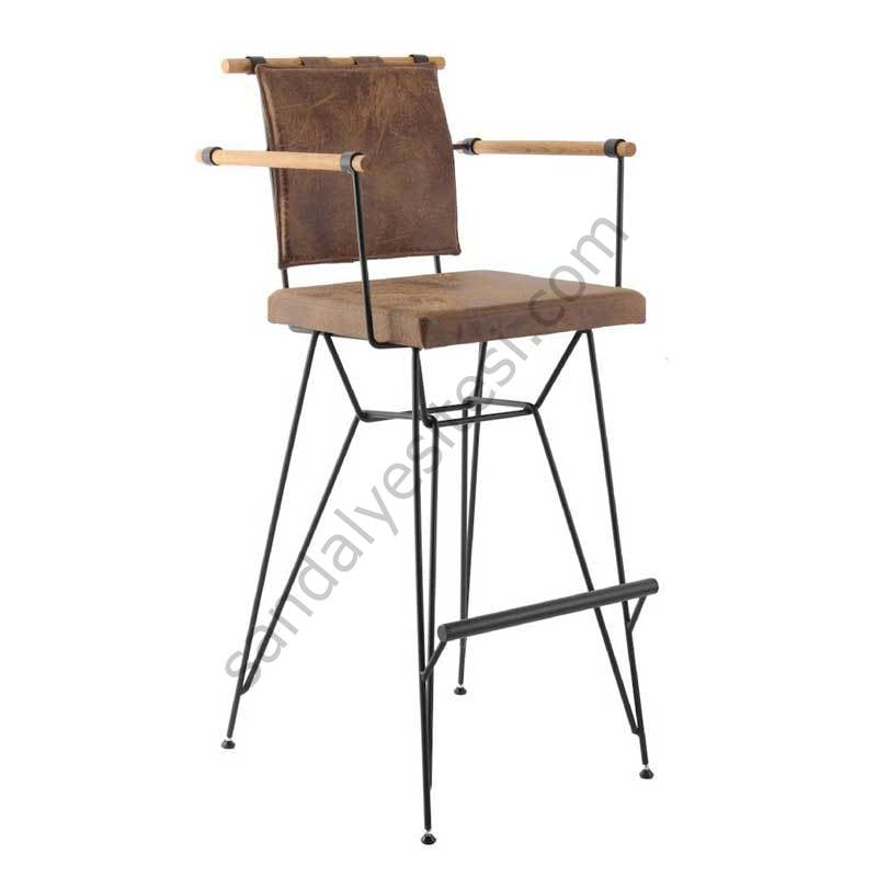 Penyes Metal Bar Sandalyesi Kahve