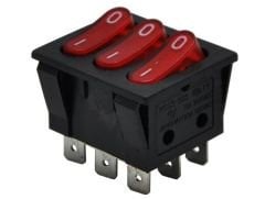 3'lü Işıklı On-Off 9 Pin Anahtar Switch