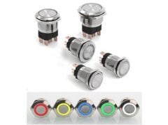 22mm Ip67 Led Işıklı 20A Metal Kalıcı Buton