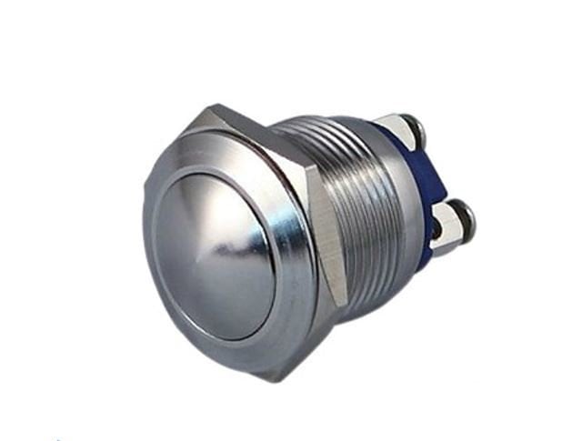 16mm Işıksız Bombeli Kafa Yaylı Metal Buton