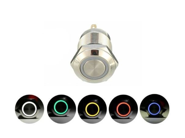 16mm Ip67 Led Işıklı Metal Yaylı Buton