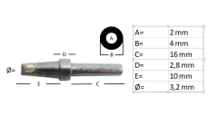 Quick 200-3,2D 203H Havya İçin 3.2mm Havya Ucu