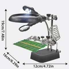 MG16129-C Led Büyüteçli  Havya Standı