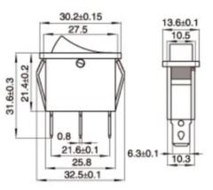 2Pin Dar On-Off Rocker Switch Anahtar