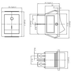 6Pin On-Off Geniş Işıklı Rocker Switch Anahtar