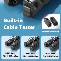 Çok Fonksiyonlu RJ45 RJ12 RJ11 Kablo Test Cihazı ve Sıkma Pensesi