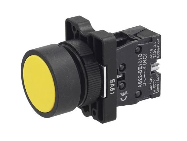 XB2-EA51 Sarı 22mm Plastik Yaylı Buton