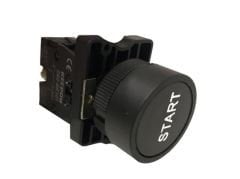 Lay5-EA5321 İşaretli Siyah 22mm Plastik Yaylı Buton