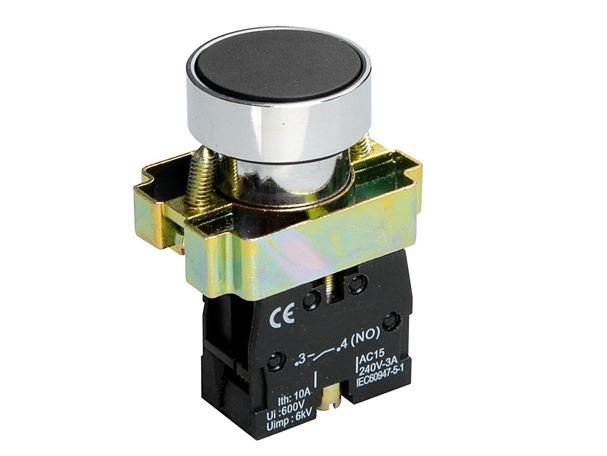 XB2-BA21 Siyah 22mm Metal Yaylı Buton