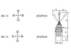 XD2-PA14 4 Yönlü Kalıcı Joistik Metal Buton