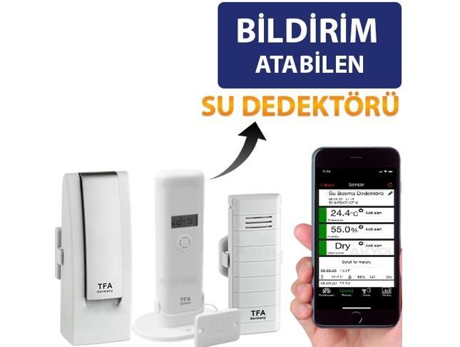 TFA WH305-B Su Baskın Dedektörlü Akıllı Sıcaklık Ve Nem Takip Seti