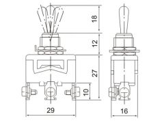 Cntd C513B On-Off-On 3P Toggle Switch