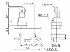 Cntd CM-1308 Düz Makaralı Pim Mikro Switch