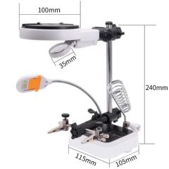 MG16129DC Ledli Büyüteçli  Havya Standı