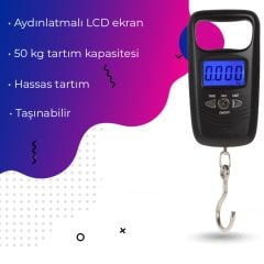 WH-A17 Mini Taşınabilir Elektronik Askı Terazi (50KG / 10GR)