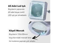 6020 Led Işıklı 5X Dikdörtgen Loop Büyüteç Mercek