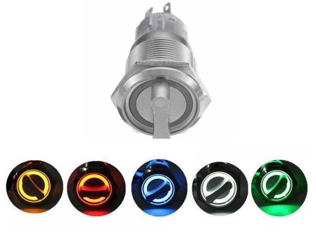 22mm 0-1 Ip67 Led Işıklı Metal Mandal Buton