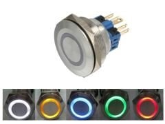 30mm Ip67 Led Işıklı Metal Yaylı Buton