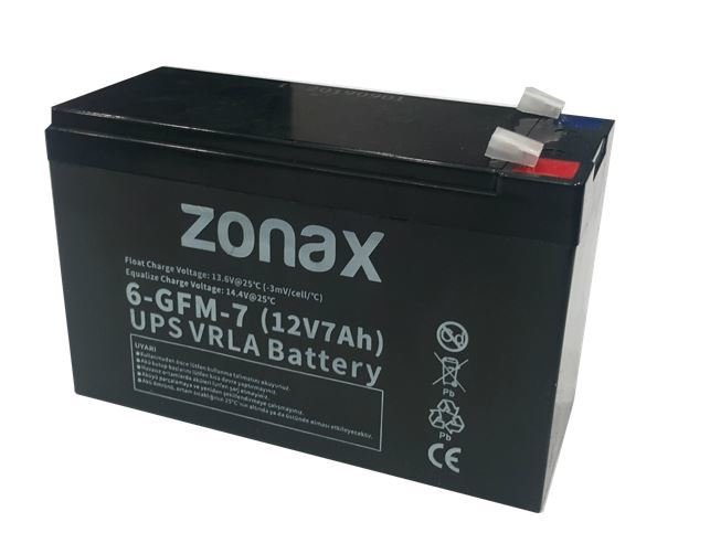 Zonax 12V 7Ah Ups Bakımsız Kuru Akü