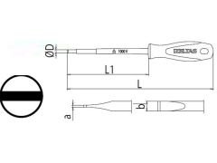 İzeltaş 1000V 150mm İzoleli Elektrikçi Düz Uçlu Tornavida