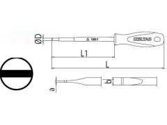 İzeltaş 1000V 220mm İzoleli Elektrikçi Düz Uçlu Tornavida