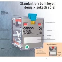 Omron MY4IN 24V AC 5A 4 Kontak Ledli Röle