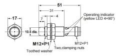 E2B-M12KN08-M1-B1 M12 PNP/NO 8mm Algılama M12 Konnektörlü İndüktif Sensör