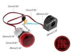 AD22 Dijital Voltmetre/Ampermetre Sinyal Lambası