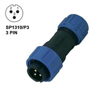 IP68 SP1310/P3IIN 5-8mm Kablo Tipi Erkek Su Geçirmez Konnektör