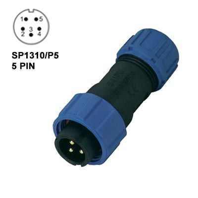 IP68 SP1310/P5IIN 5-8mm Kablo Tipi Erkek Su Geçirmez Konnektör