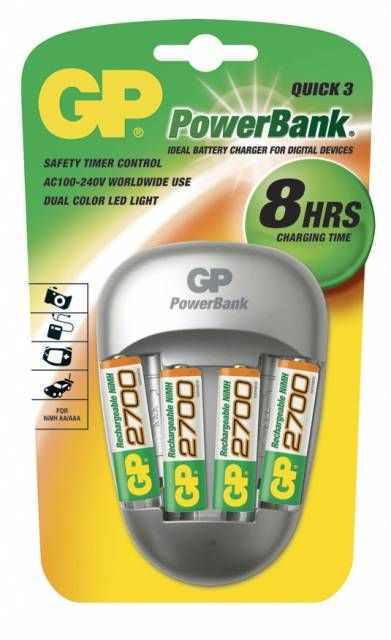 Powerbank Quick3 Pil Şarj Cihazı + 4x2700 mAh Pil