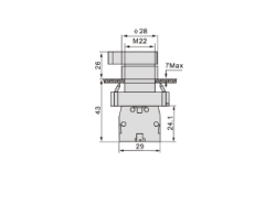 LAY5-BJ21 Kalıcı Uzun Mandal Şalter Metal Buton