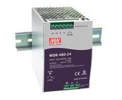 WDR-480-24 480W 24VDC 20A Geniş Giriş Ray Montaj Güç Kaynağı