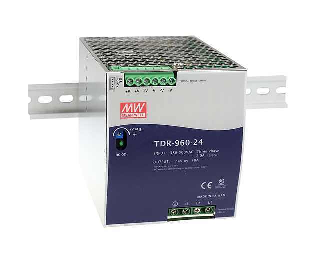 TDR-960-48 960W 48VDC 20A Üç Faz Endüstriyel Ray Montaj Güç Kaynağı