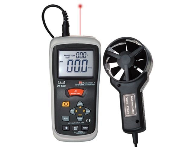 CEM DT620 Rüzgar Hızı ve Hava Debi ölçer & Infrared Termometre
