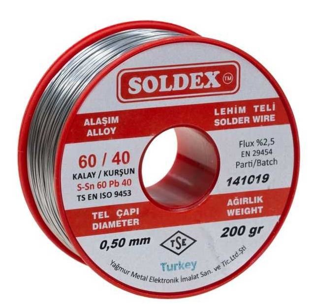 Soldex Sn60 Pb40 0,50mm 200Gr Lehim Teli