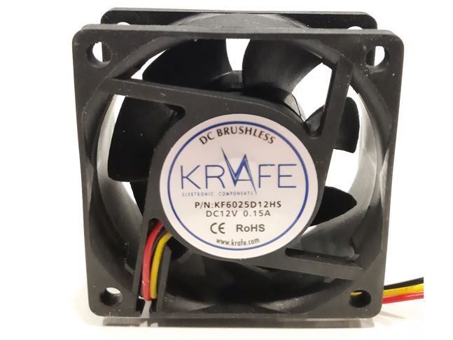 Krafe 60x60x25 12V DC 3 Kablolu Fan