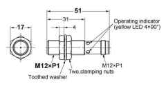 E2B-M12KS04-M1-B1 M12 PNP/NO Konnektörlü Omron İndüktif Sensör