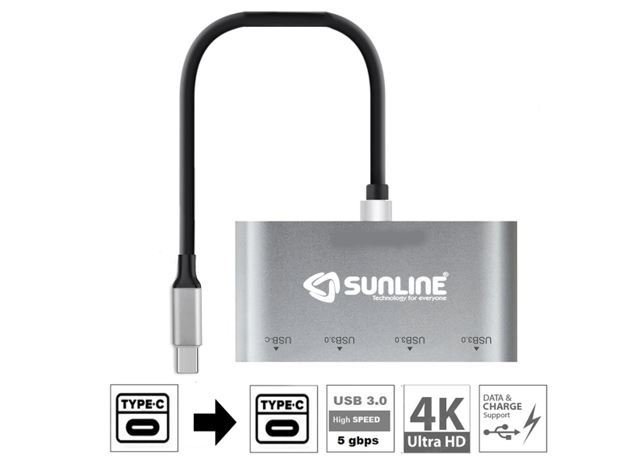 Sunline 170678 Type-C USB 3.0 Dönüştürücü Çoklayıcı