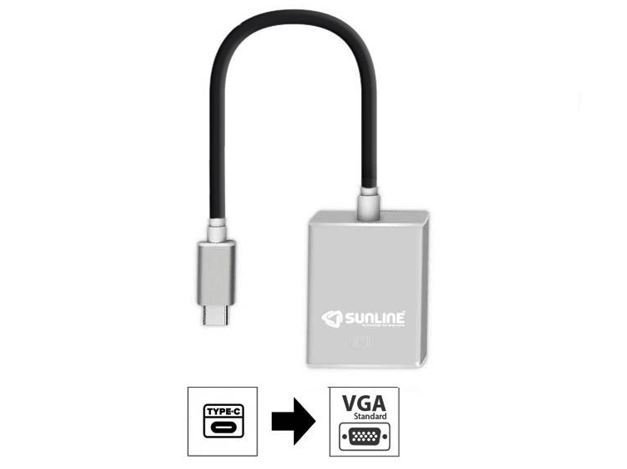 Sunline 170668 USB 3.1 Type C VGA Dönüştürücü
